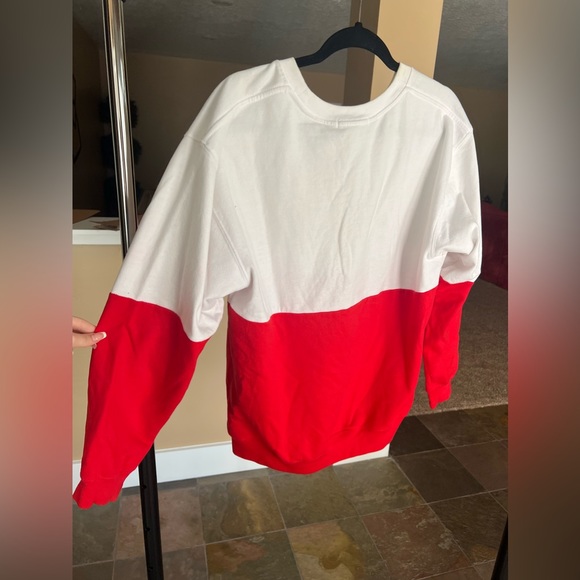 Red and white sweatshirt with heart detail! - Picture 2 of 2